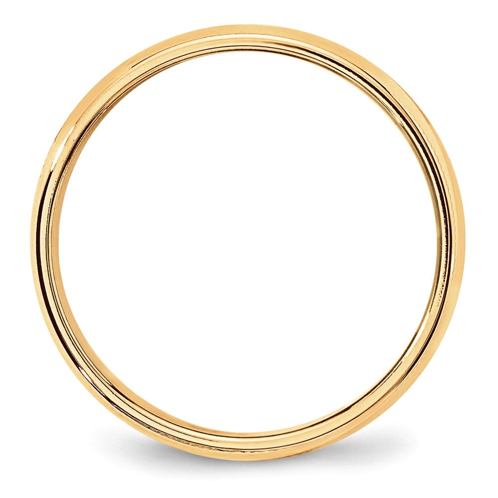 14k Yellow Gold 6mm LTW Milgrain Half Round Wedding Band Size 13.5