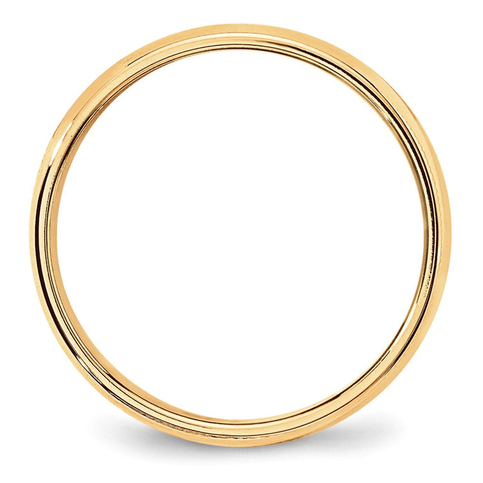 14k Yellow Gold 6mm LTW Milgrain Half Round Wedding Band Size 10