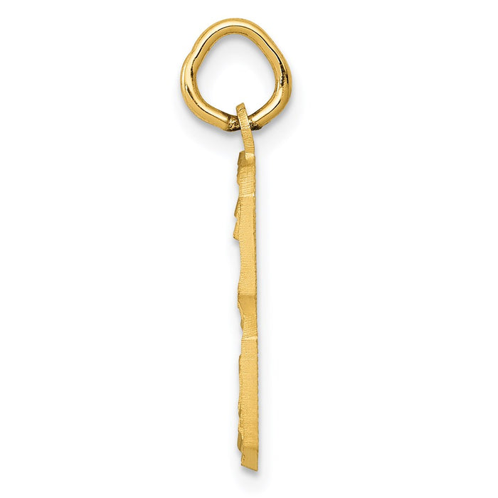 Million Charms 14K Yellow Gold Themed Casted Medium Diamond Cut Number 3 Charm