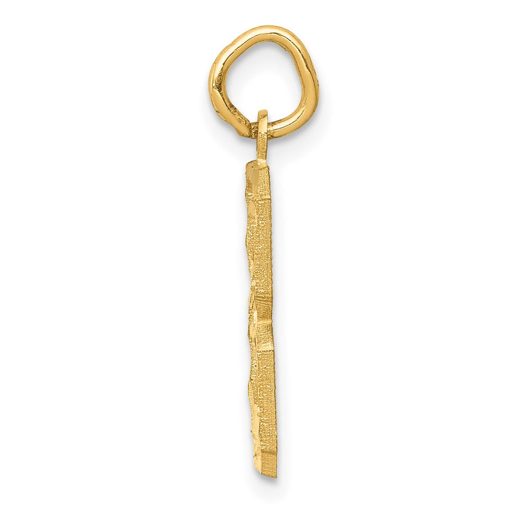 Million Charms 14K Yellow Gold Themed Casted Medium Diamond Cut Number 8 Charm