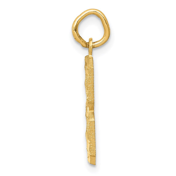 Million Charms 14K Yellow Gold Themed Casted Medium Diamond Cut Number 8 Charm