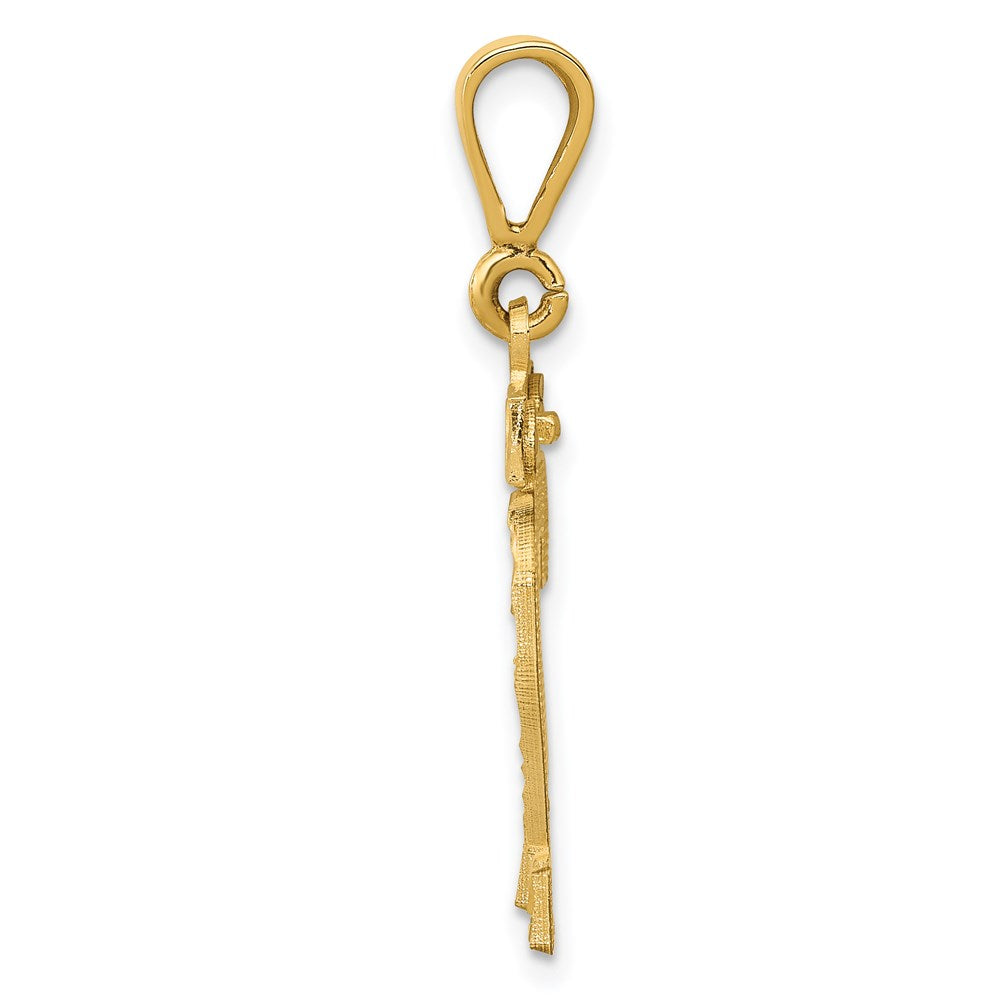 Million Charms 14K Yellow Gold Themed Medium Diamond-Cut Number 22 Charm