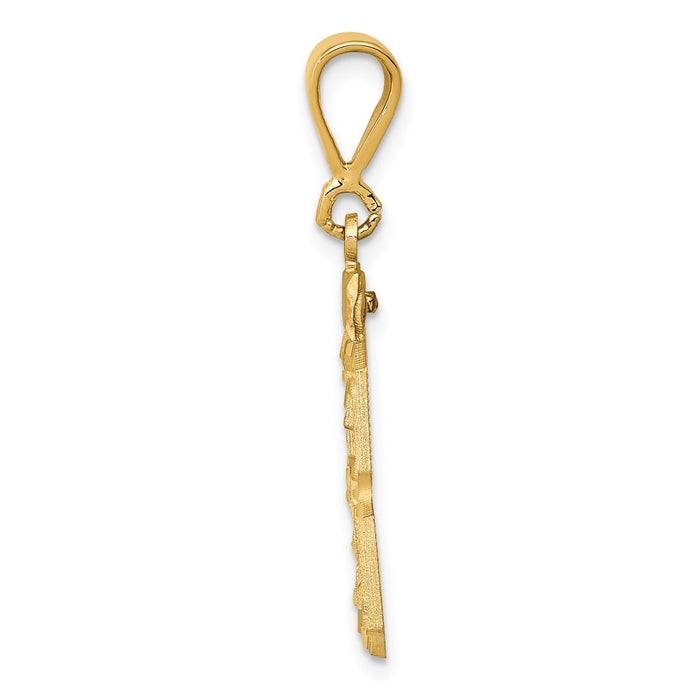 Million Charms 14K Yellow Gold Themed Medium Diamond-Cut Number 33 Charm