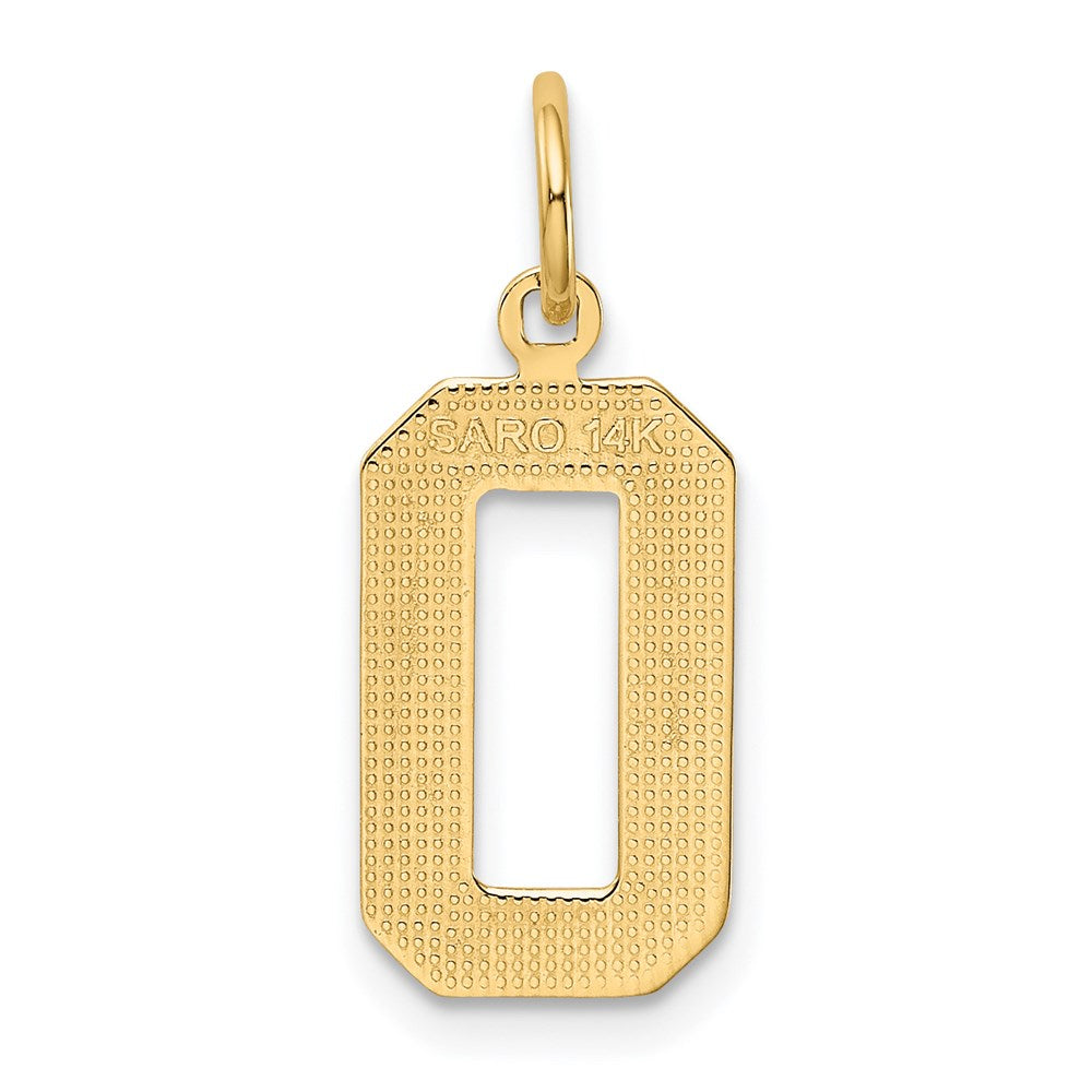 Million Charms 14K Yellow Gold Themed Casted Medium Polished Number 0 Charm