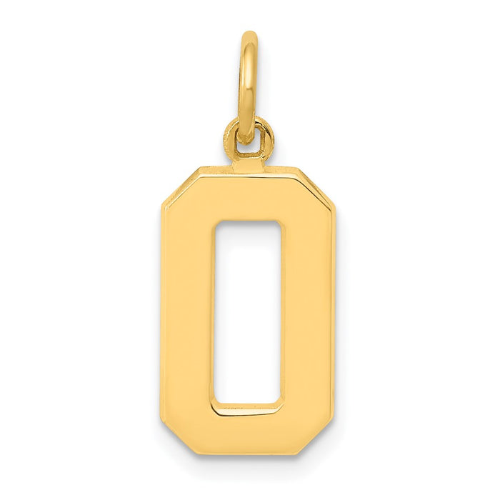 Million Charms 14K Yellow Gold Themed Casted Medium Polished Number 0 Charm