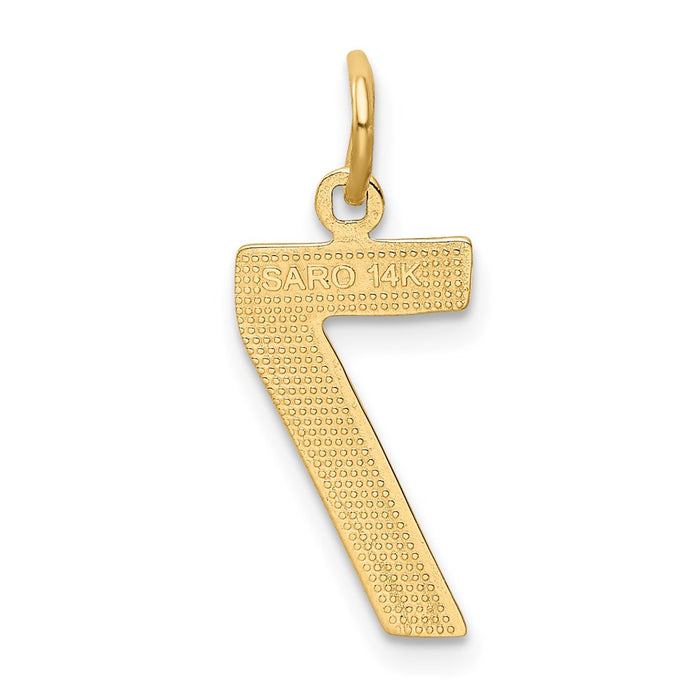 Million Charms 14K Yellow Gold Themed Casted Medium Polished Number 7 Charm