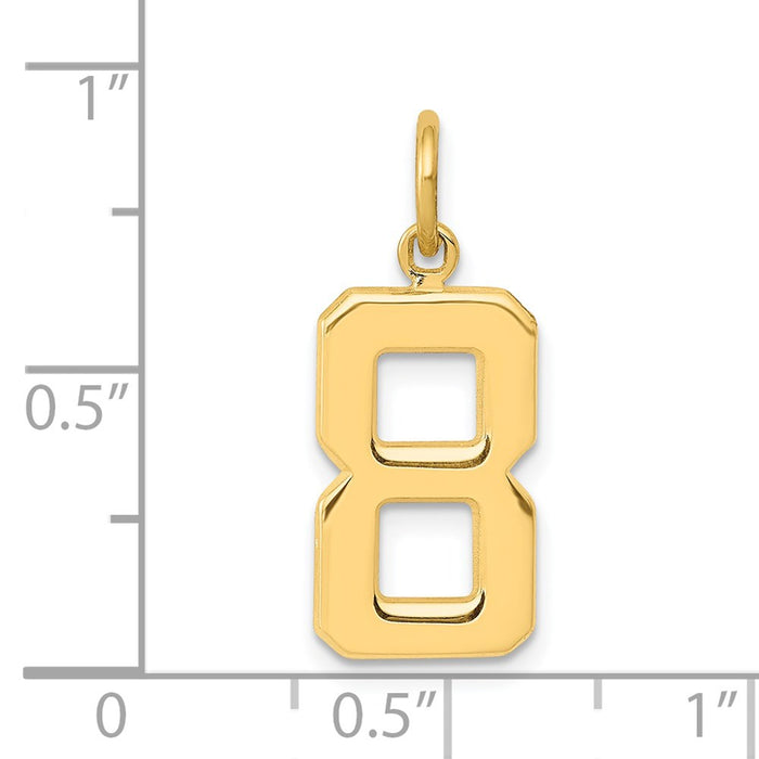 Million Charms 14K Yellow Gold Themed Casted Medium Polished Number 8 Charm