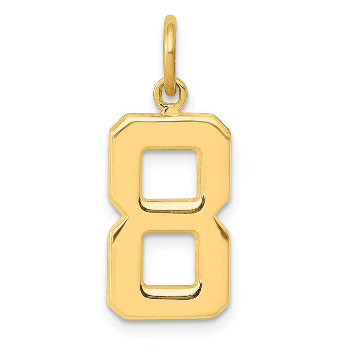 Million Charms 14K Yellow Gold Themed Casted Medium Polished Number 8 Charm