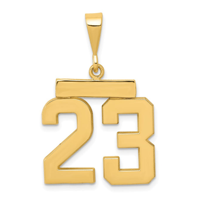 Million Charms 14K Yellow Gold Themed Medium Polished Number 23 Charm