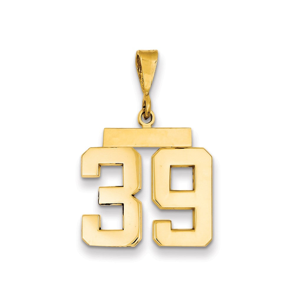 Million Charms 14K Yellow Gold Themed Medium Polished Number 39 Charm
