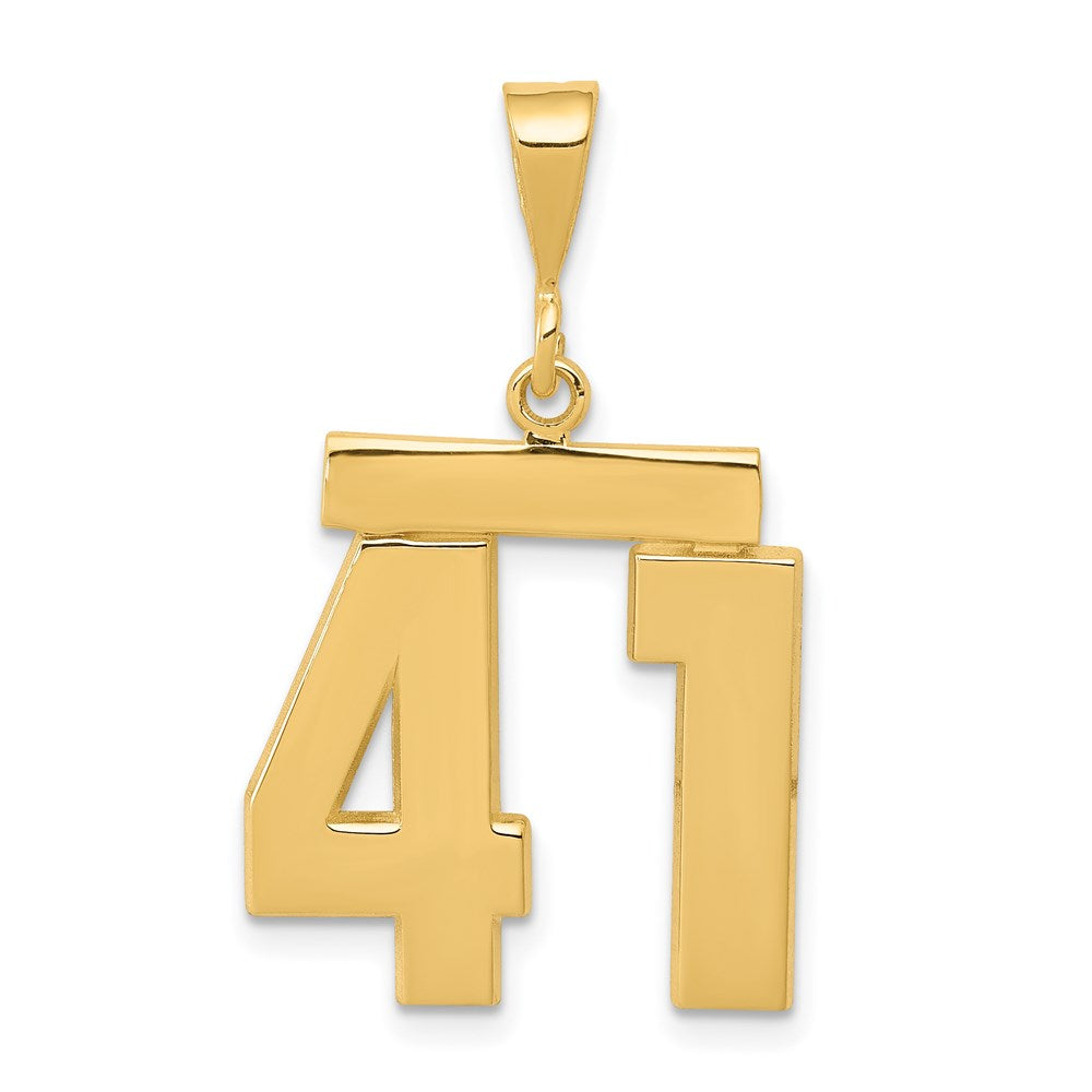 Million Charms 14K Yellow Gold Themed Medium Polished Number 41 Charm
