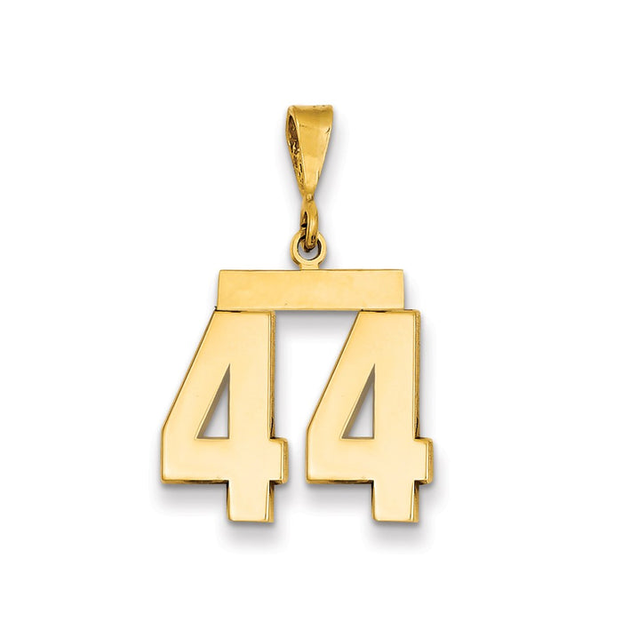 Million Charms 14K Yellow Gold Themed Medium Polished Number 44 Charm