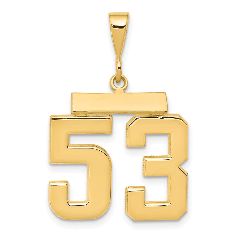Million Charms 14K Yellow Gold Themed Medium Polished Number 53 Charm