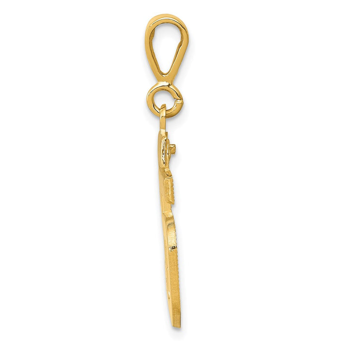 Million Charms 14K Yellow Gold Themed Medium Polished Number 55 Charm