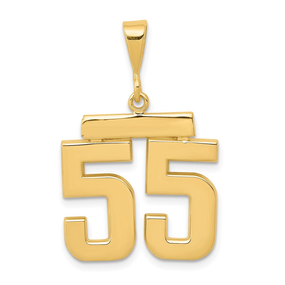 Million Charms 14K Yellow Gold Themed Medium Polished Number 55 Charm