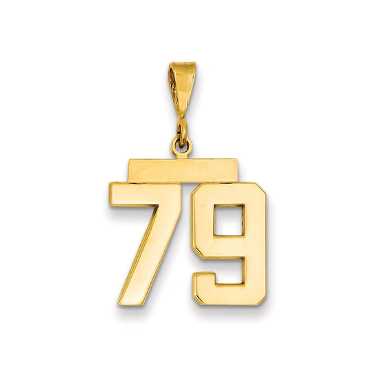 Dije Million Charms número 79 de oro amarillo de 14 quilates, con acabado pulido, tamaño mediano