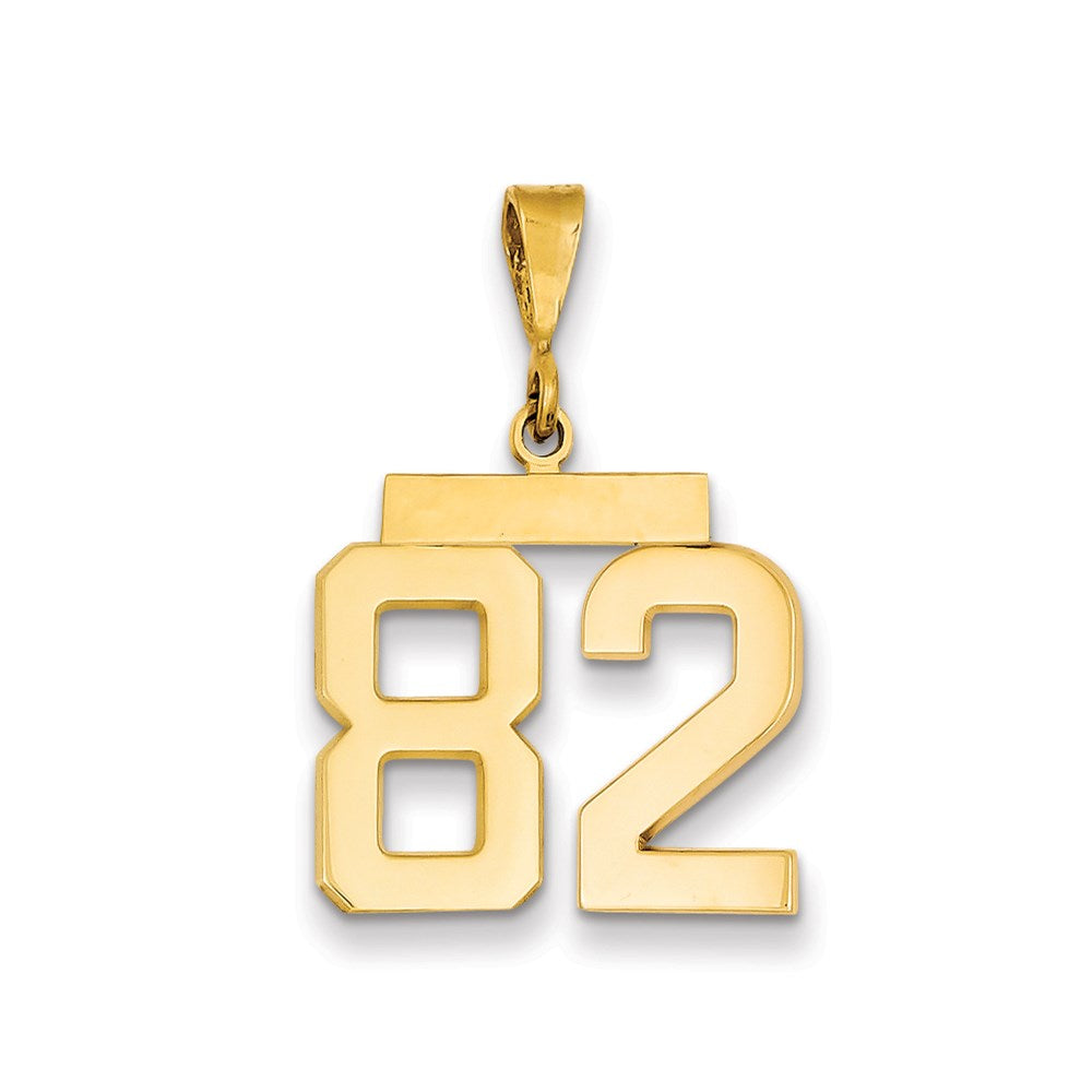 Million Charms 14K Yellow Gold Themed Medium Polished Number 82 Charm