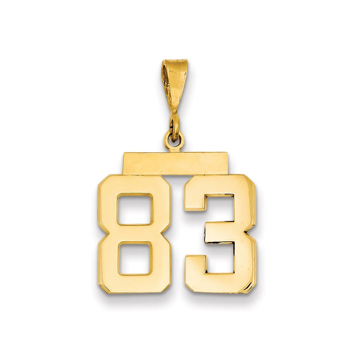 Million Charms 14K Yellow Gold Themed Medium Polished Number 83 Charm