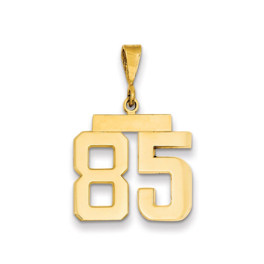 Dije número 85 de oro amarillo de 14K con acabado pulido, colección Million Charms