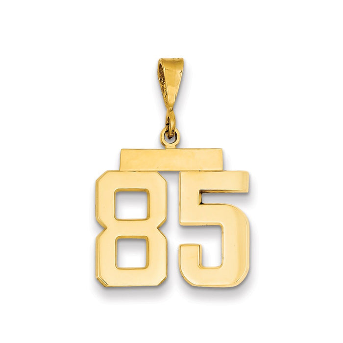 Million Charms 14K Yellow Gold Themed Medium Polished Number 85 Charm