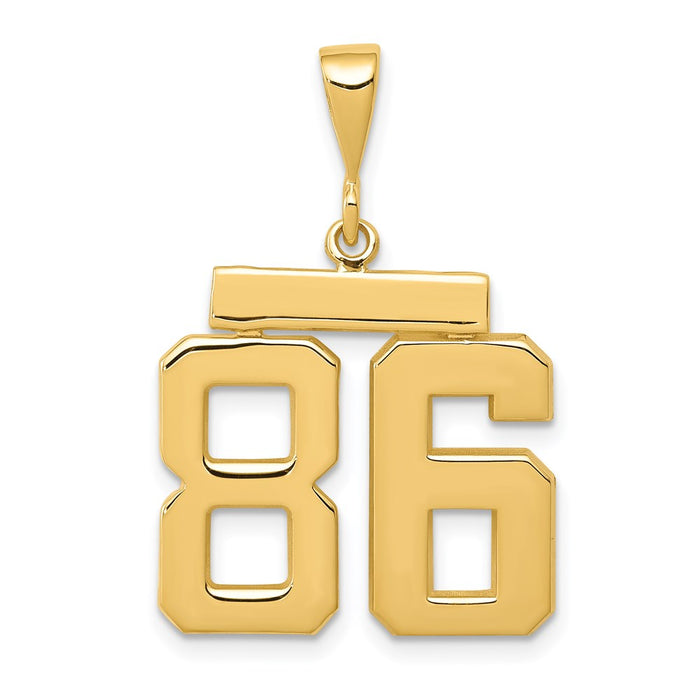 Million Charms 14K Yellow Gold Themed Medium Polished Number 86 Charm