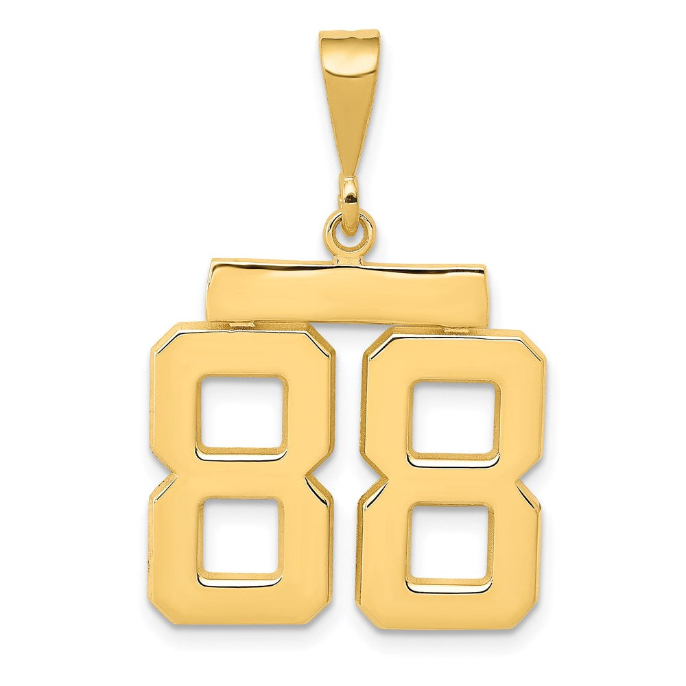 Million Charms 14K Yellow Gold Themed Medium Polished Number 88 Charm