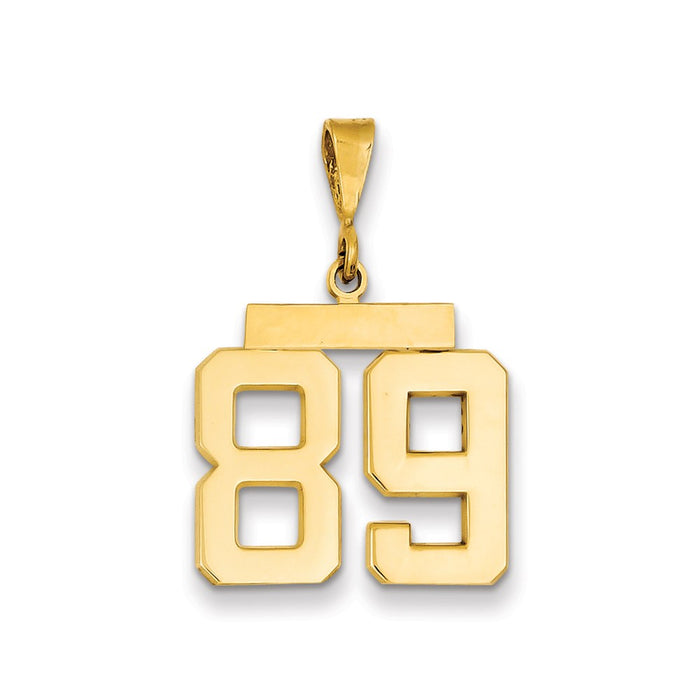 Million Charms 14K Yellow Gold Themed Medium Polished Number 89 Charm