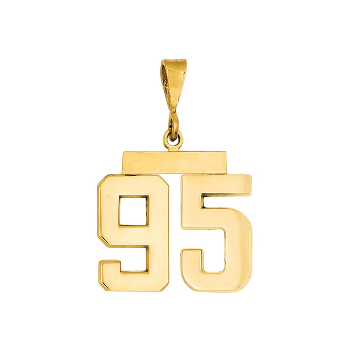 Million Charms 14K Yellow Gold Themed Medium Polished Number 95 Charm