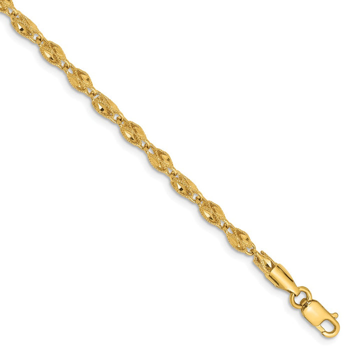 Million Charms 14k Yellow Gold 2.5mm Marquise Chain, Chain Length: 8 inches