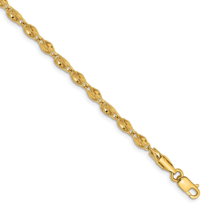 Million Charms 14k Yellow Gold 2.5mm Marquise Chain, Chain Length: 7 inches
