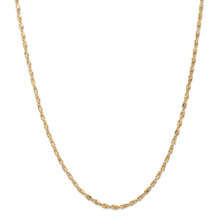 Million Charms 14k Yellow Gold, Necklace Chain, 2.5mm Marquise Chain, Chain Length: 24 inches