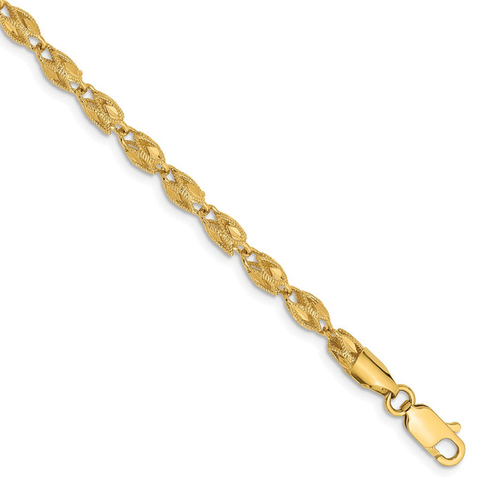Million Charms 14k Yellow Gold 3.5mm Marquise Chain, Chain Length: 8 inches