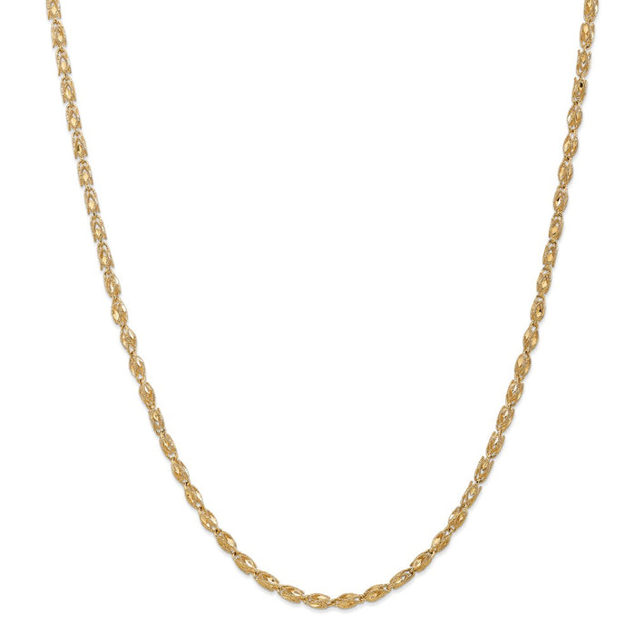 Million Charms 14k Yellow Gold, Necklace Chain, 3.5mm Marquise Chain, Chain Length: 24 inches