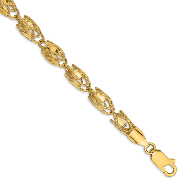 Million Charms 14k Yellow Gold 4mm Marquise Chain, Chain Length: 7 inches