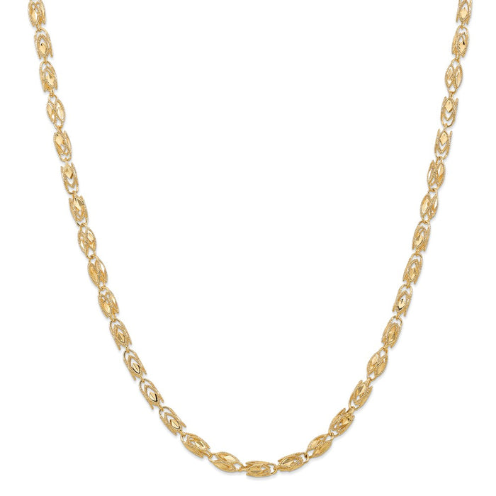 Million Charms 14k Yellow Gold, Necklace Chain, 4mm Marquise Chain, Chain Length: 24 inches