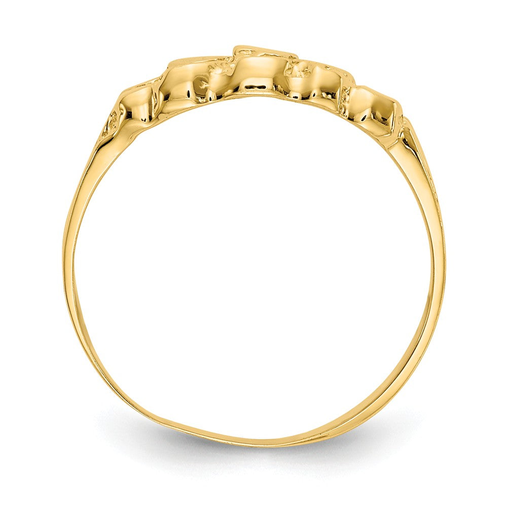 14k Yellow Gold Nugget Ring, Size: 6