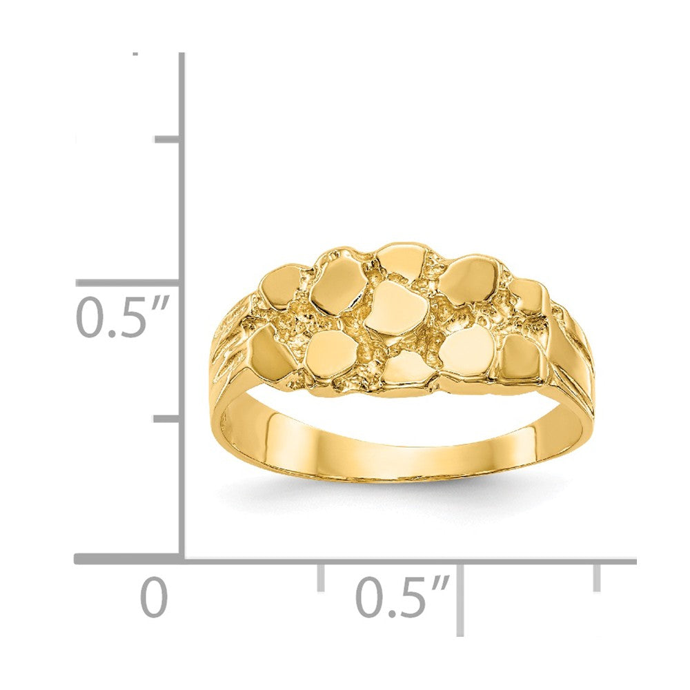 14k Yellow Gold Nugget Ring, Size: 6