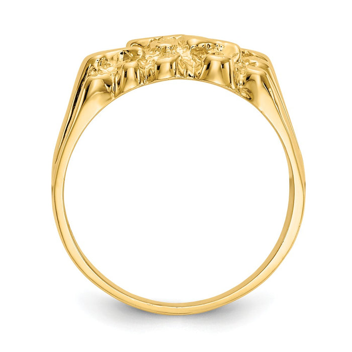 14k Yellow Gold Nugget Ring, Size: 7