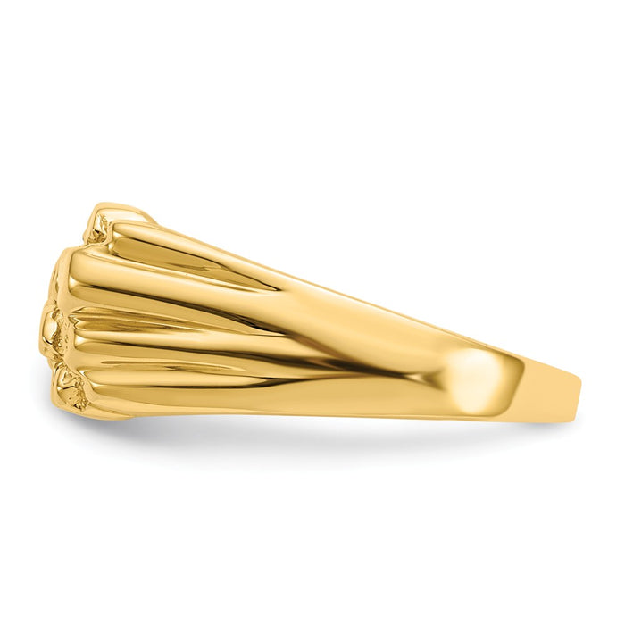 14k Yellow Gold Nugget Ring, Size: 7