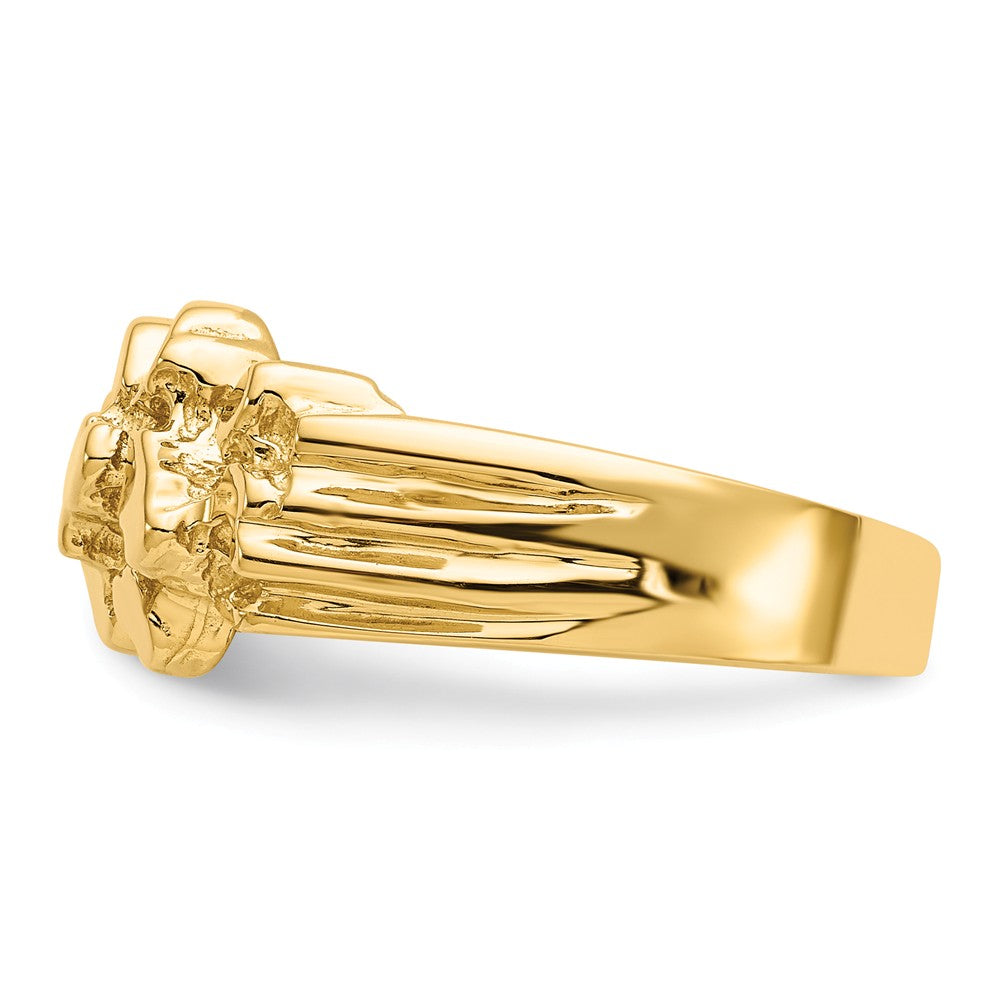 14k Yellow Gold Nugget Ring, Size: 8