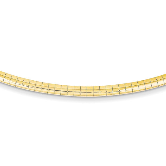 Million Charms 14k Yellow Gold, Necklace Chain, 3mm Lightweight Omega Necklace, Chain Length: 16 inches