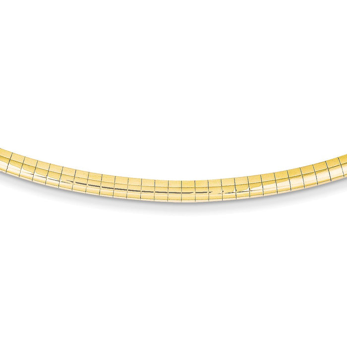 Million Charms 14k Yellow Gold, Necklace Chain, 3mm Lightweight Omega Necklace, Chain Length: 16 inches