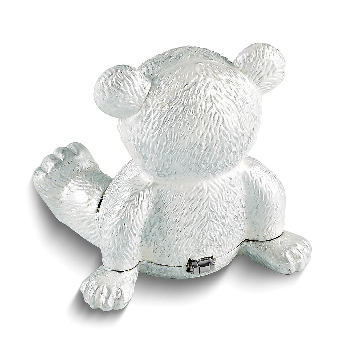 Bejeweled Harvey Bear w Heart Trinket Container Bejeweled Trinket Box with Matching 18 Inch Necklace, Hand Painted Enameled Collectible Gift
