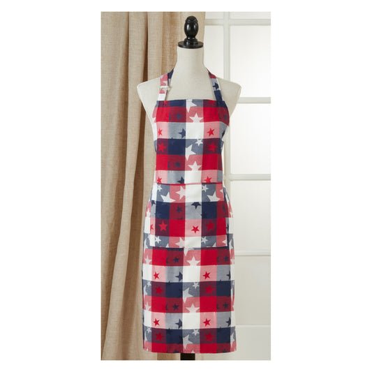 Red White & Blue 100% cotton US Flag Apron Full Length