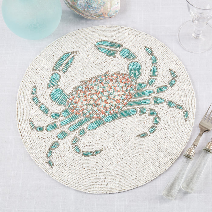 Occasion Gallery Nautical Sealife Themed Aqua Blue Beaded Runners and Placemats