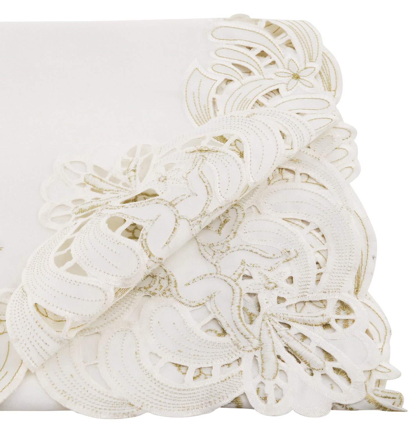 Holiday Christmas Special Occasion Embroidered and Cut-out Cupid Dinner Table Linens, Weddings Banquets Showers 100% polyester