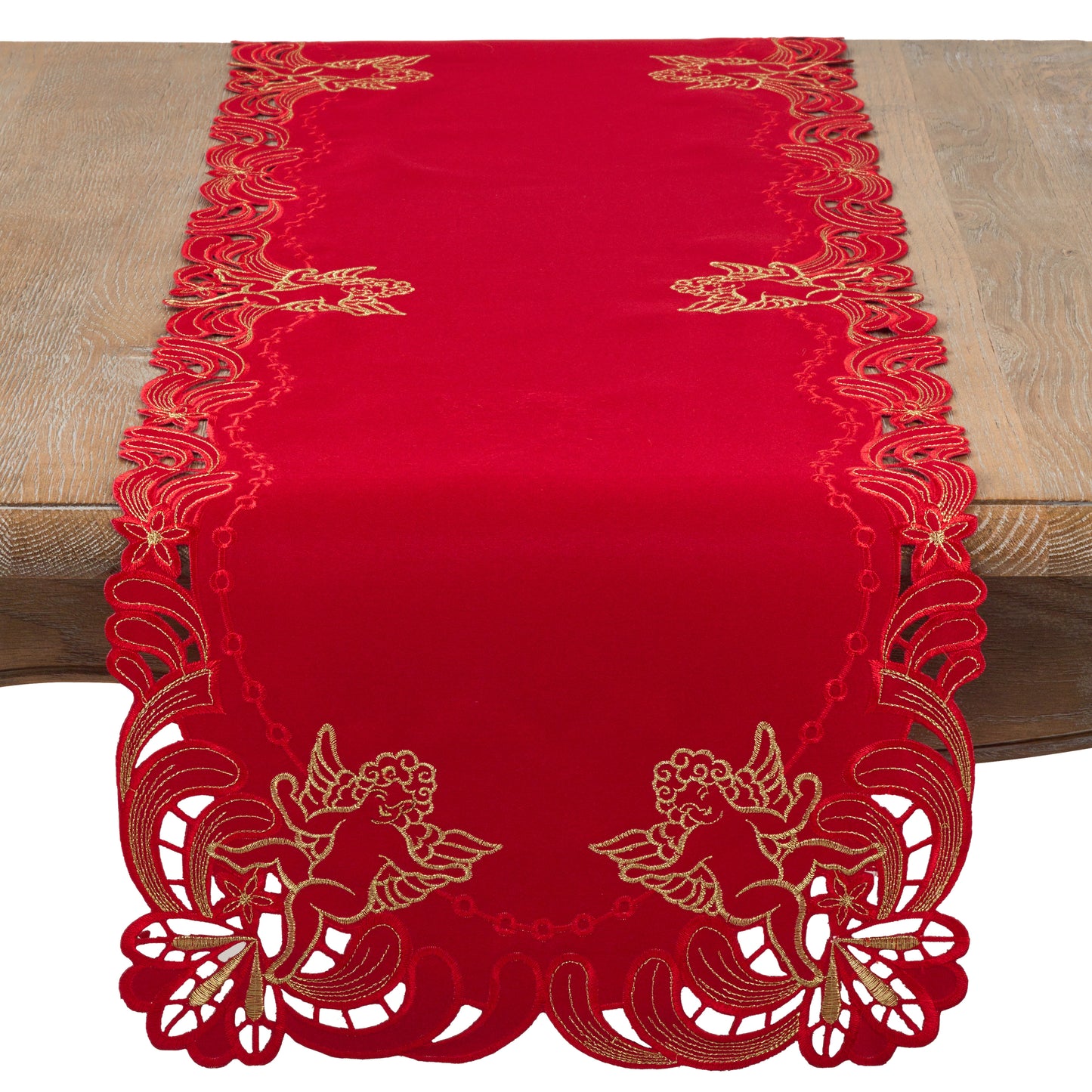 Holiday Christmas Special Occasion Embroidered and Cut-out Cupid Dinner Table Linens, Weddings Banquets Showers 100% polyester