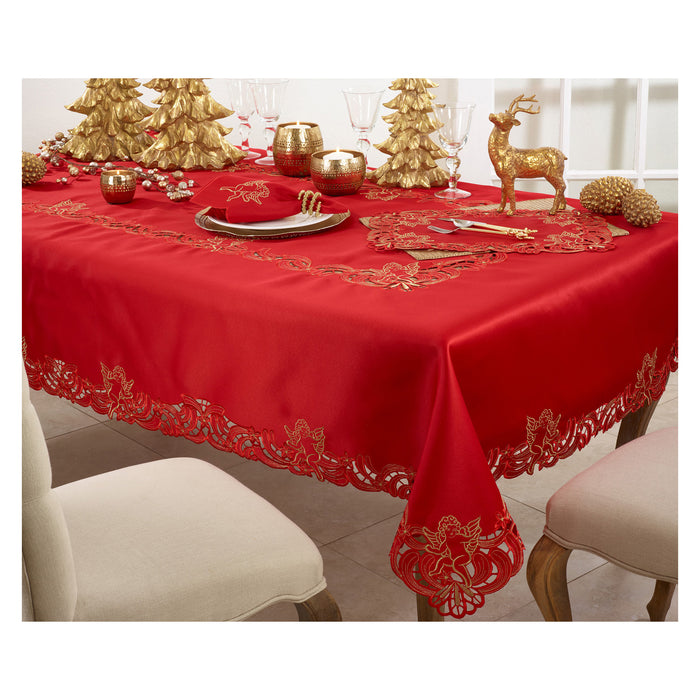 Holiday Christmas Special Occasion Embroidered and Cut-out Cupid Dinner Table Linens, Weddings Banquets Showers 100% polyester