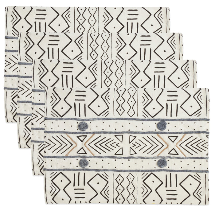 White African Mud Cloth Inspired Table Linens, 100% cotton