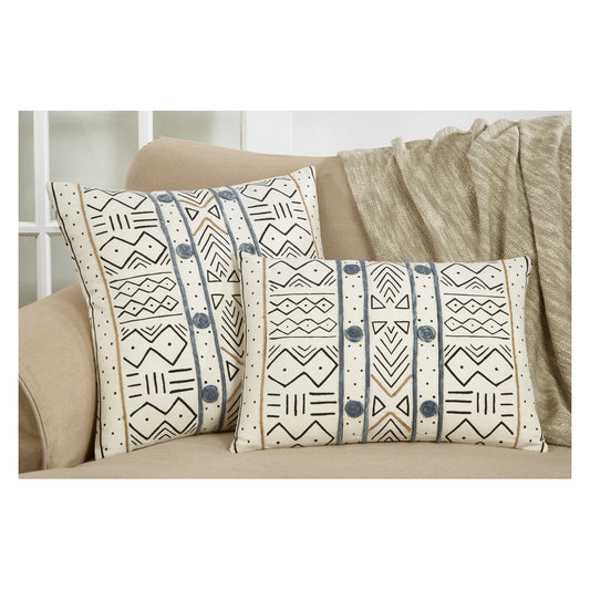 White African Mud Cloth Inspired Pillows, 100% cotton